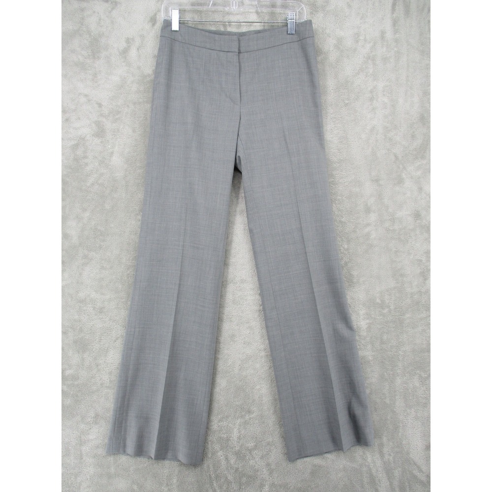 Teenflo Pants Womens 4 Wool All Season Trouser Straight Leg Office Career Gray